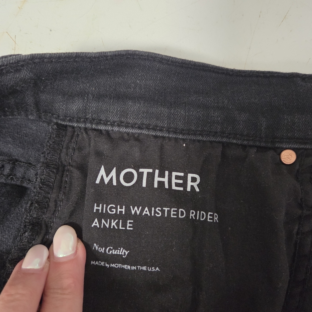 Mother Jeans Womens Size 29 Black High Waisted Rider Ankle Stretch Not Guilty - Picture 5 of 6